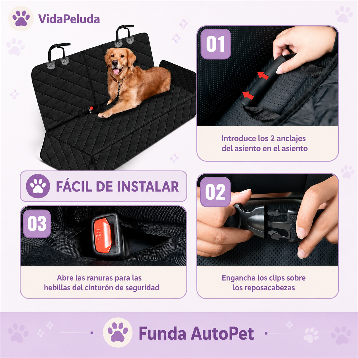 🚗 Funda AutoPet™ – Protector Impermeable para Asientos de Coche