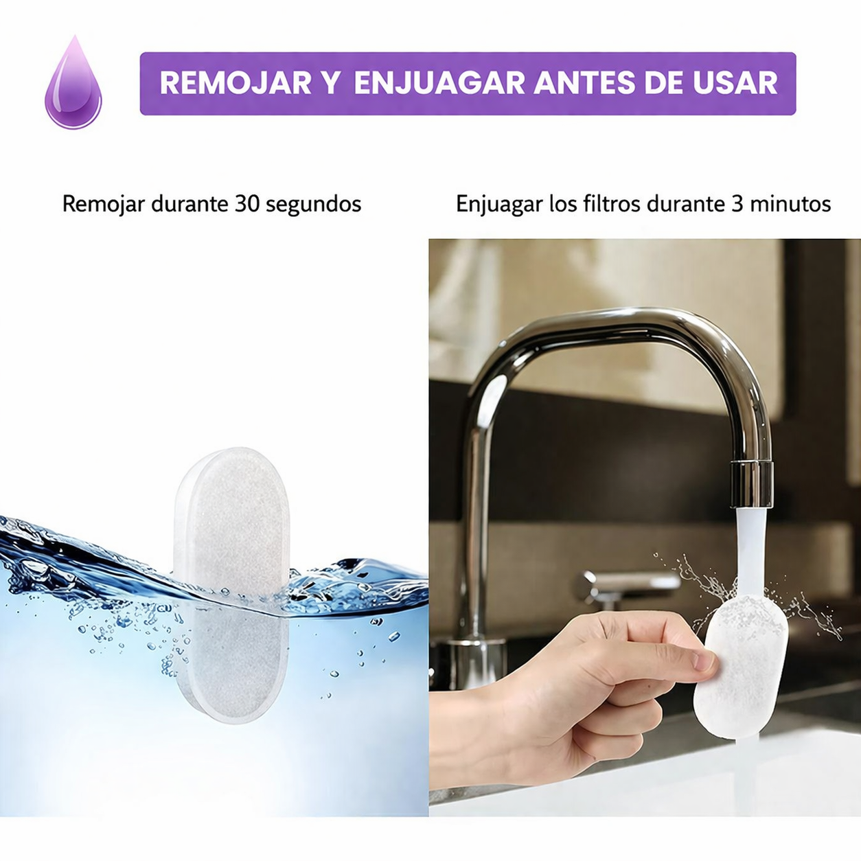 Filtros AquaFlow™ – Pack de Reemplazo (8 unidades)