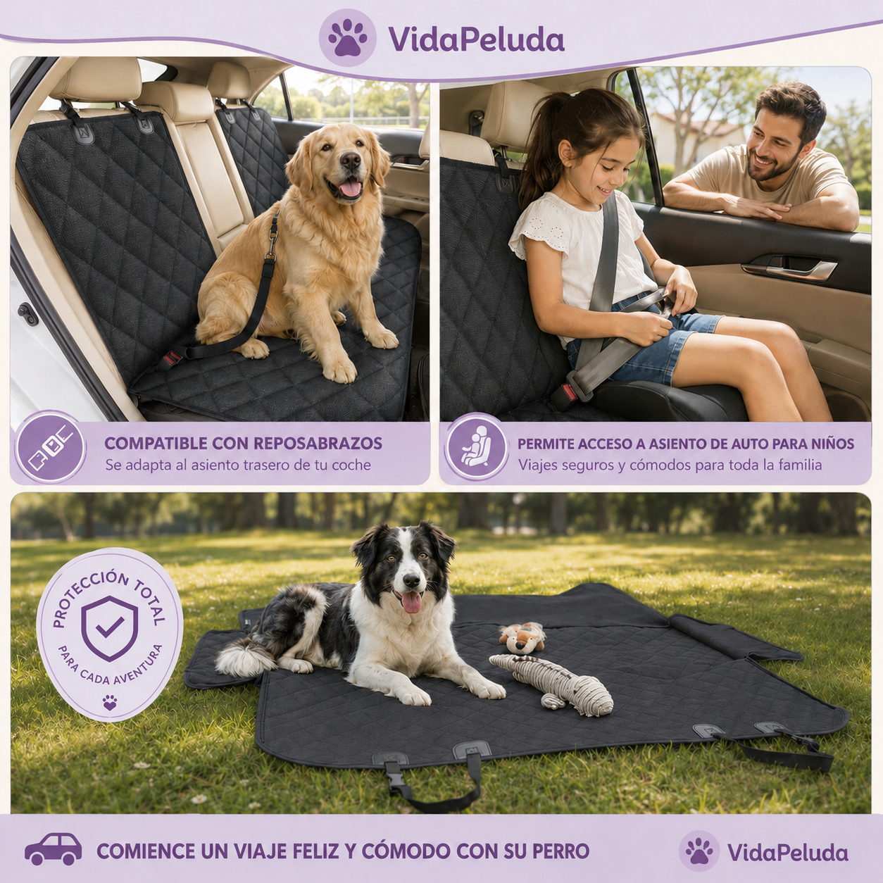 🚗 Funda AutoPet™ – Protector Impermeable para Asientos de Coche
